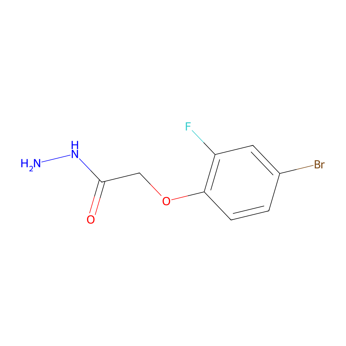 2-(4-Bromo-2-fluorophenoxy)acetohydrazide molecular structure, CAS 1098341-68-4
