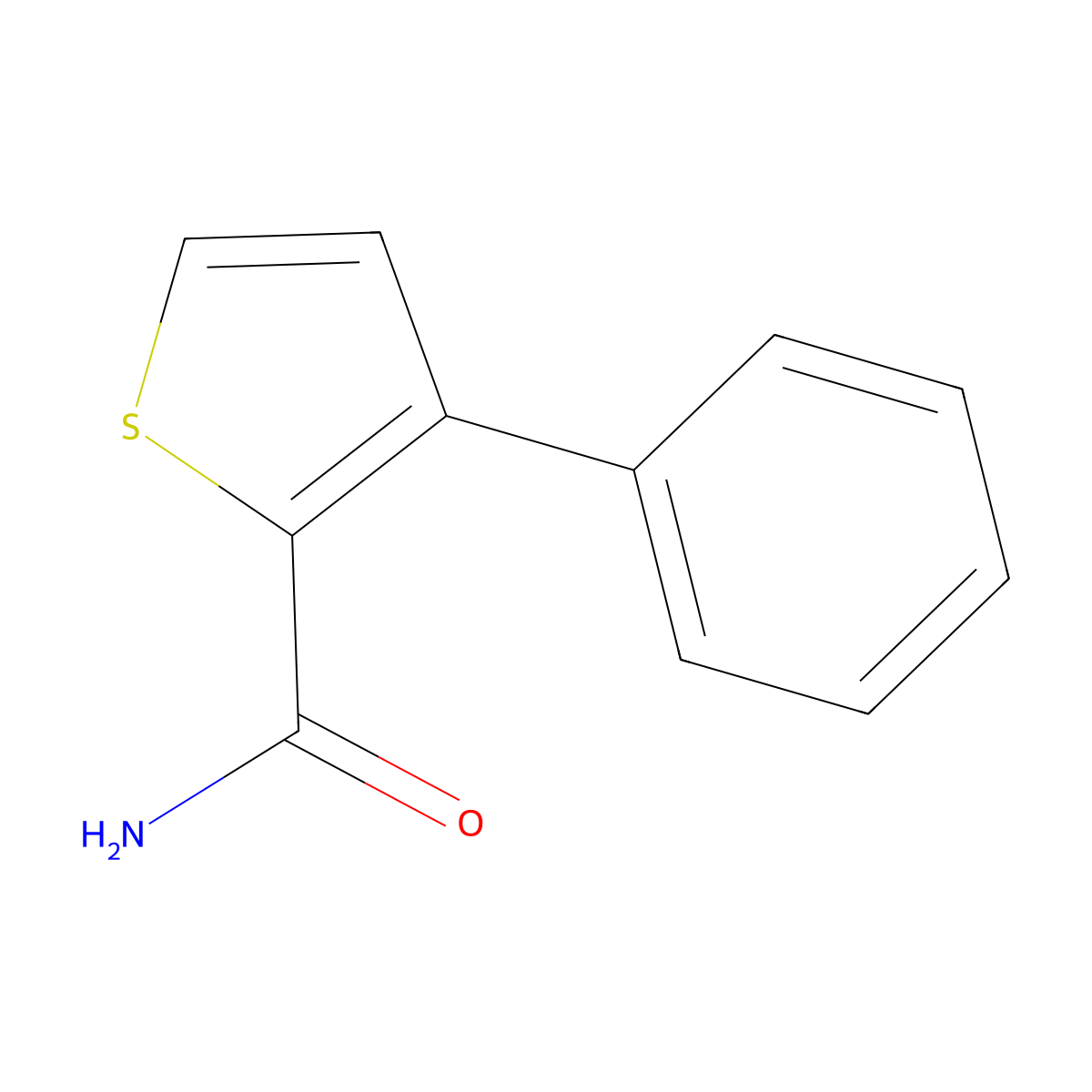3-Phenylthiophene-2-carboxamide molecular structure, CAS 1098342-63-2