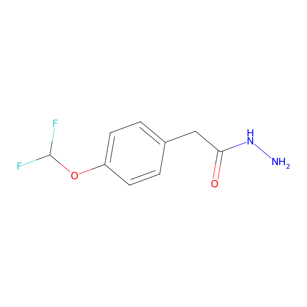 2-(4-(Difluoromethoxy)phenyl)acetohydrazide molecular structure, CAS 1098342-77-8