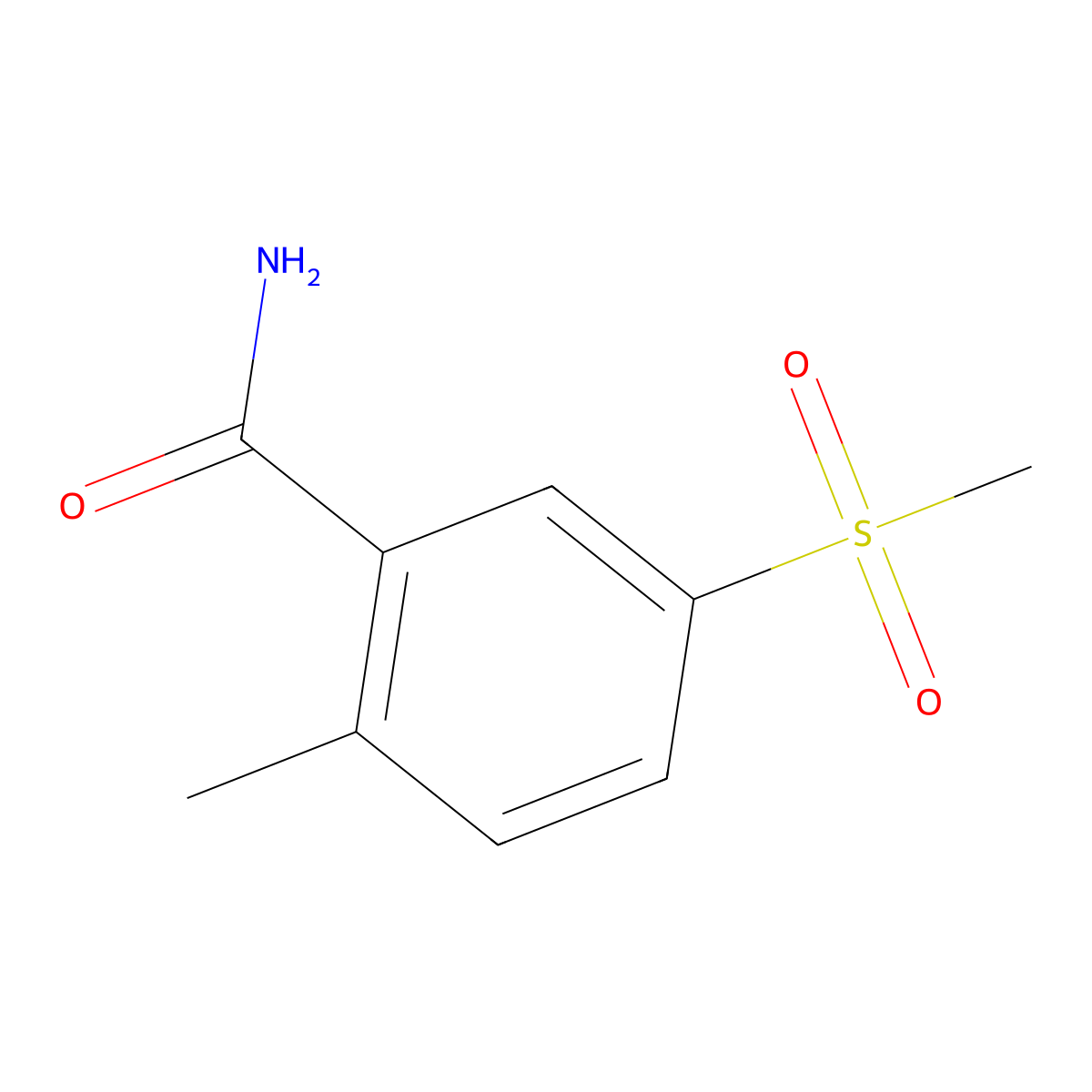 2-Methyl-5-(methylsulfonyl)benzamide molecular structure, CAS 1098346-37-2