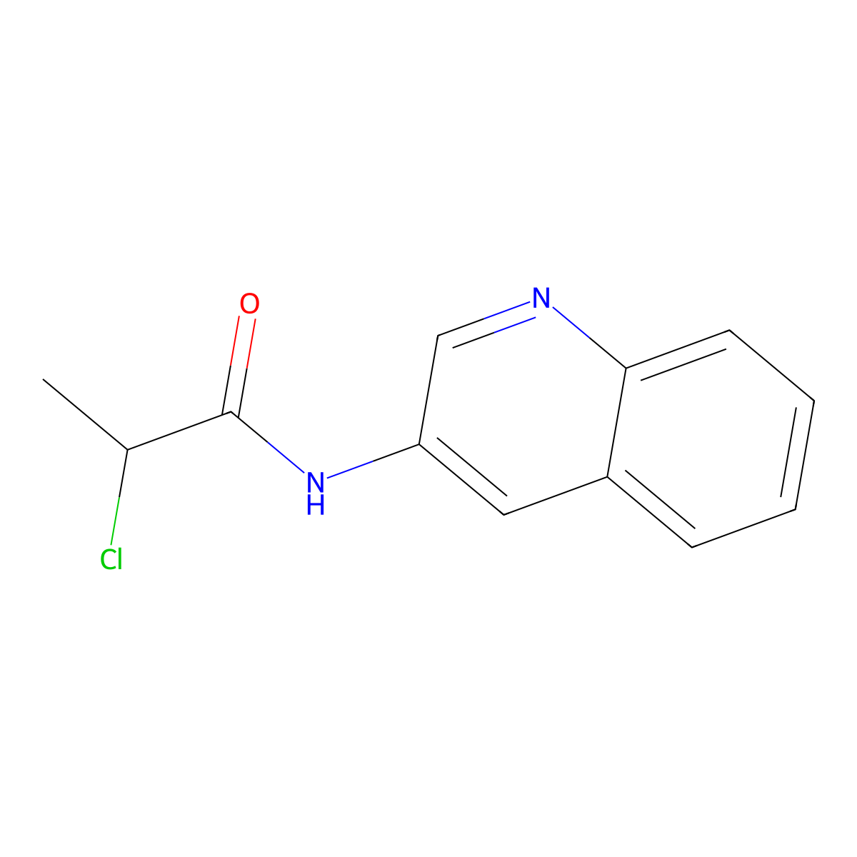 2-Chloro-N-quinolin-3-ylpropanamide molecular structure, CAS 1098347-54-6