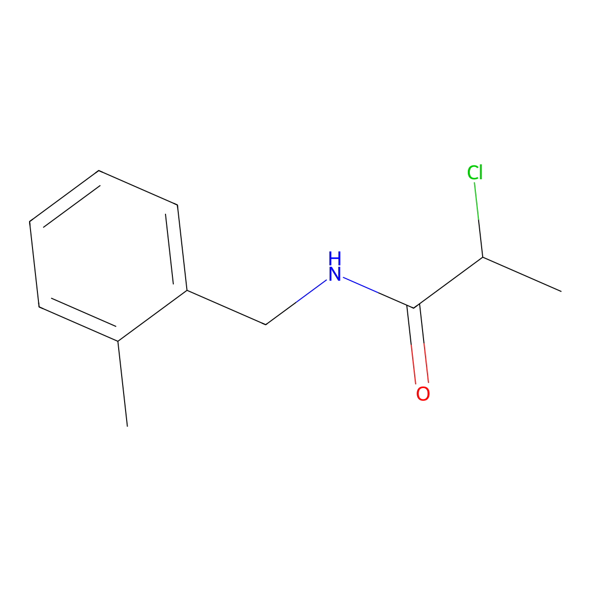 2-chloro-N-[(2-methylphenyl)methyl]propanamide molecular structure, CAS 1098347-61-5