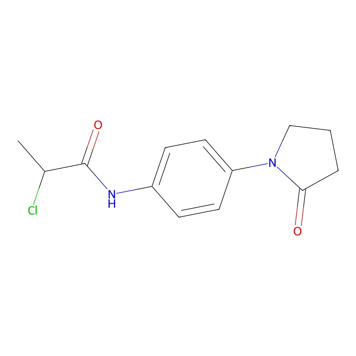 2-chloro-N-[4-(2-oxopyrrolidin-1-yl)phenyl]propanamide molecular structure, CAS 1098347-65-9