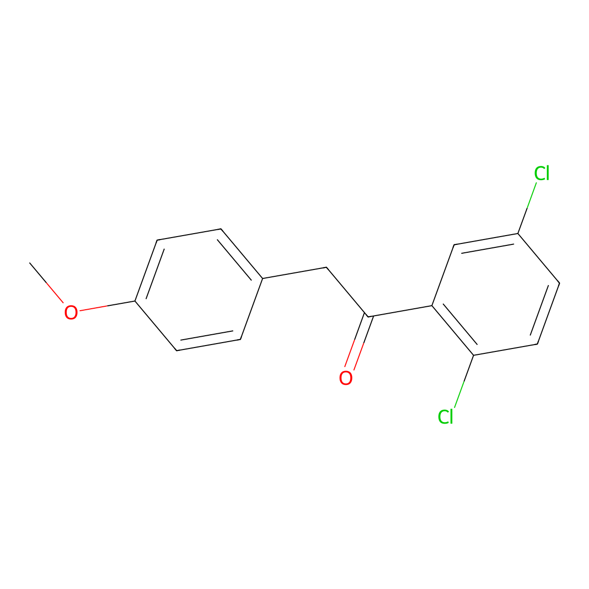 1-(2,5-Dichlorophenyl)-2-(4-methoxyphenyl)ethan-1-one molecular structure, CAS 1098349-69-9