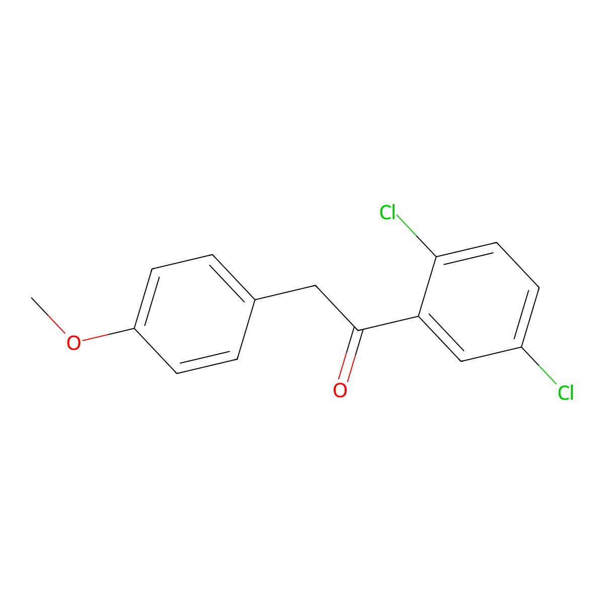 1-(2,5-Dichlorophenyl)-2-(4-methoxyphenyl)ethan-1-one molecular structure, CAS 1098349-69-9