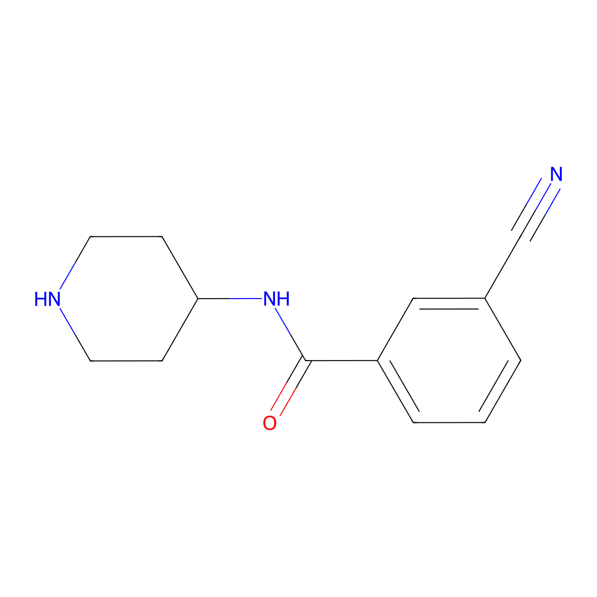 3-cyano-N-4-piperidinylBenzamide molecular structure, CAS 1098349-99-5