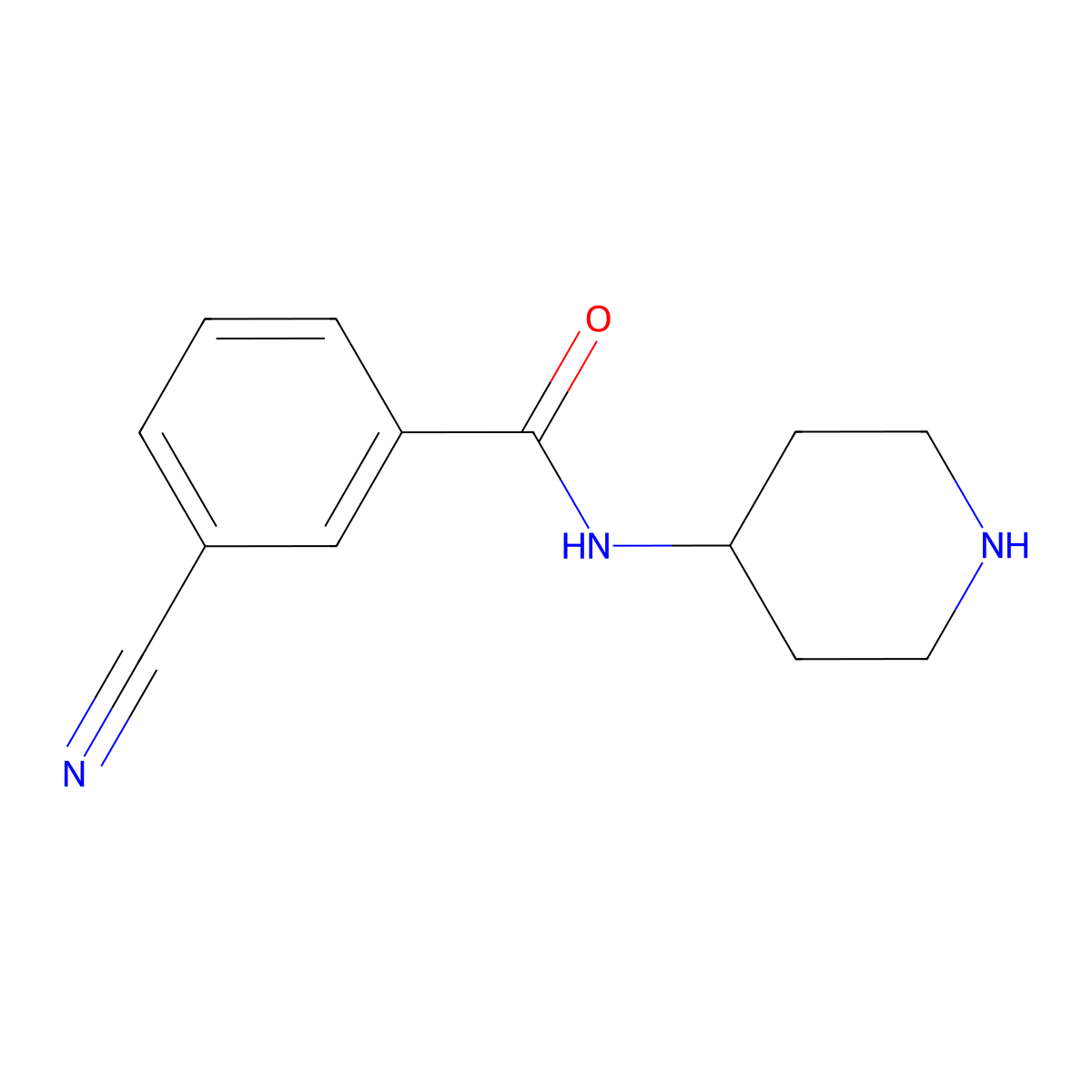 3-cyano-N-4-piperidinylBenzamide molecular structure, CAS 1098349-99-5