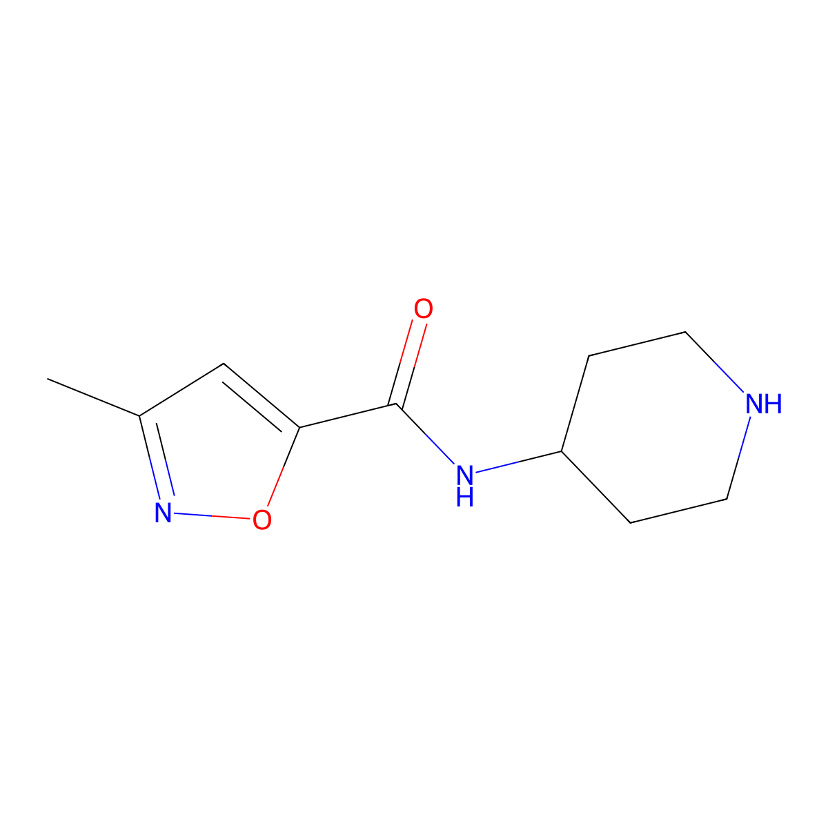 3-Methyl-N-(piperidin-4-yl)-1,2-oxazole-5-carboxamide molecular structure, CAS 1098350-14-1