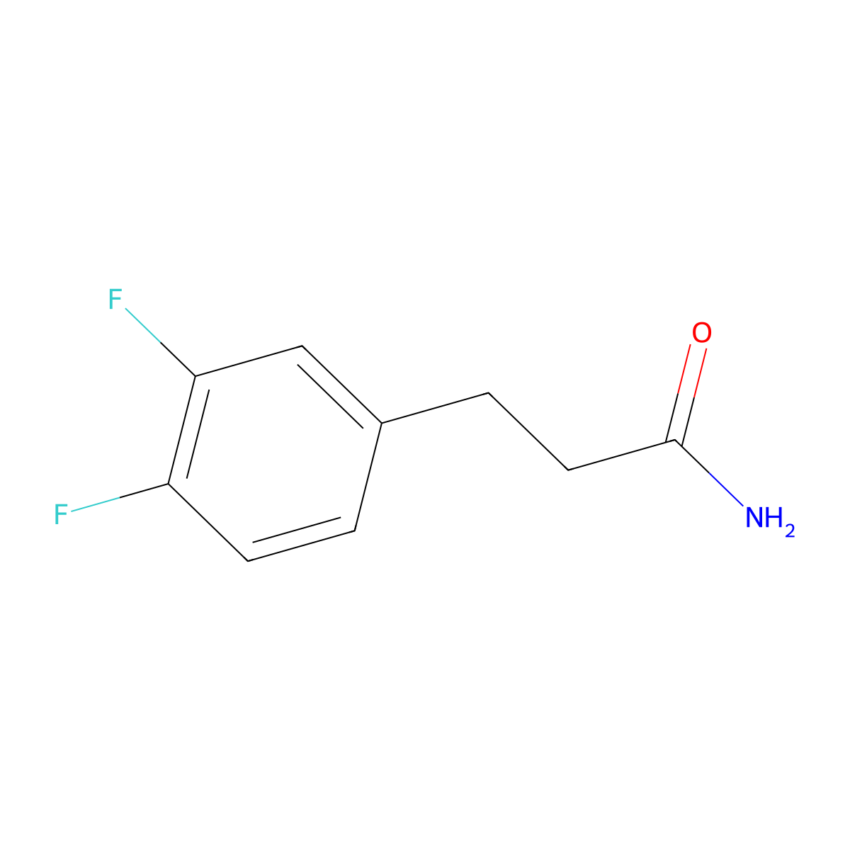3-(3,4-Difluorophenyl)propanamide molecular structure, CAS 1098350-17-4