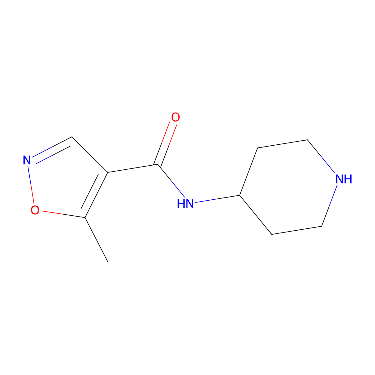 5-Methyl-N-(piperidin-4-yl)-1,2-oxazole-4-carboxamide molecular structure, CAS 1098350-30-1