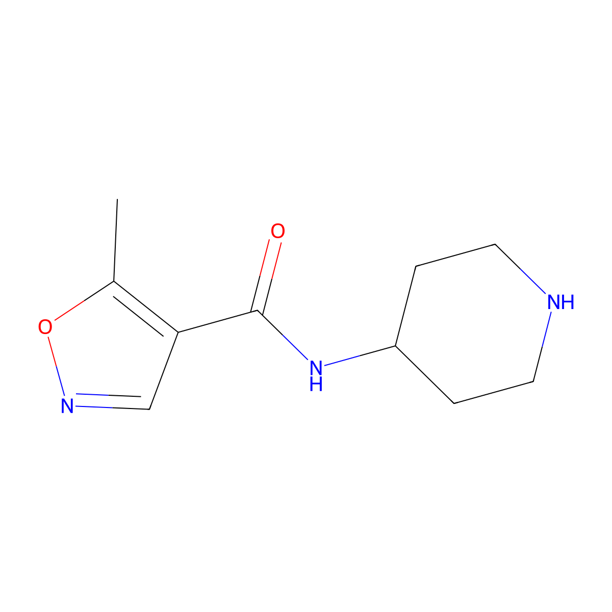 5-Methyl-N-(piperidin-4-yl)-1,2-oxazole-4-carboxamide molecular structure, CAS 1098350-30-1