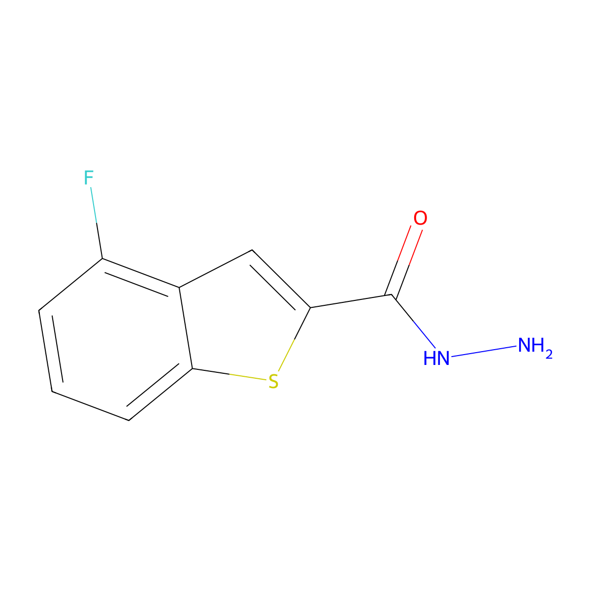 4-Fluoro-1-benzothiophene-2-carbohydrazide molecular structure, CAS 1098351-44-0