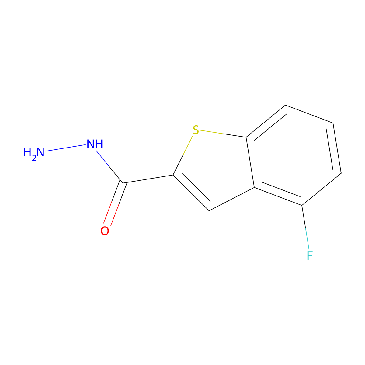 4-Fluoro-1-benzothiophene-2-carbohydrazide molecular structure, CAS 1098351-44-0