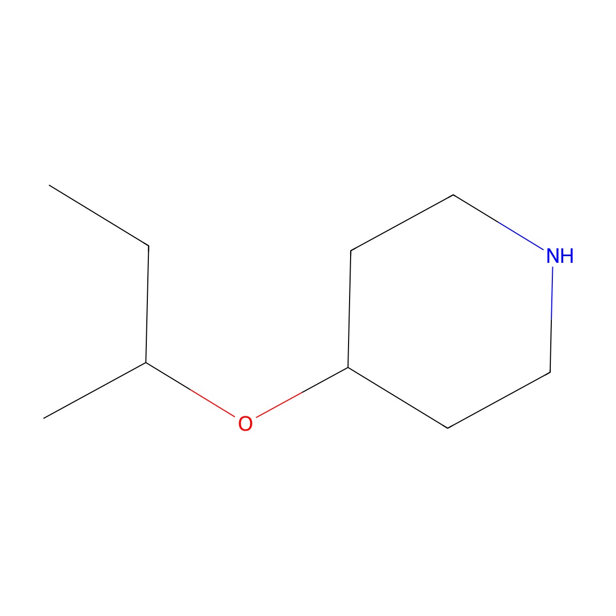 4-(Butan-2-yloxy)piperidine molecular structure, CAS 1098352-56-7