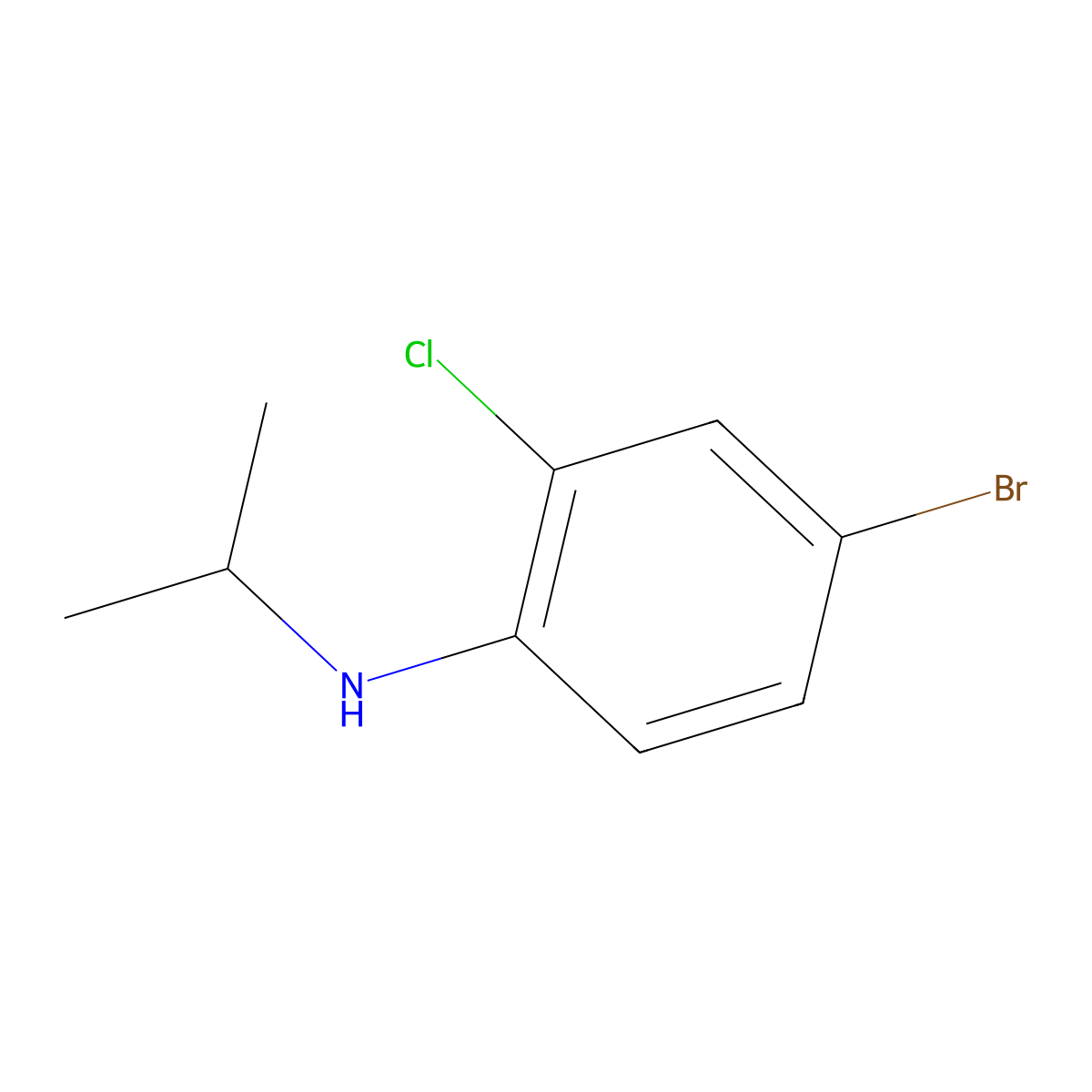 4-bromo-2-chloro-N-(propan-2-yl)aniline molecular structure, CAS 1098353-63-9
