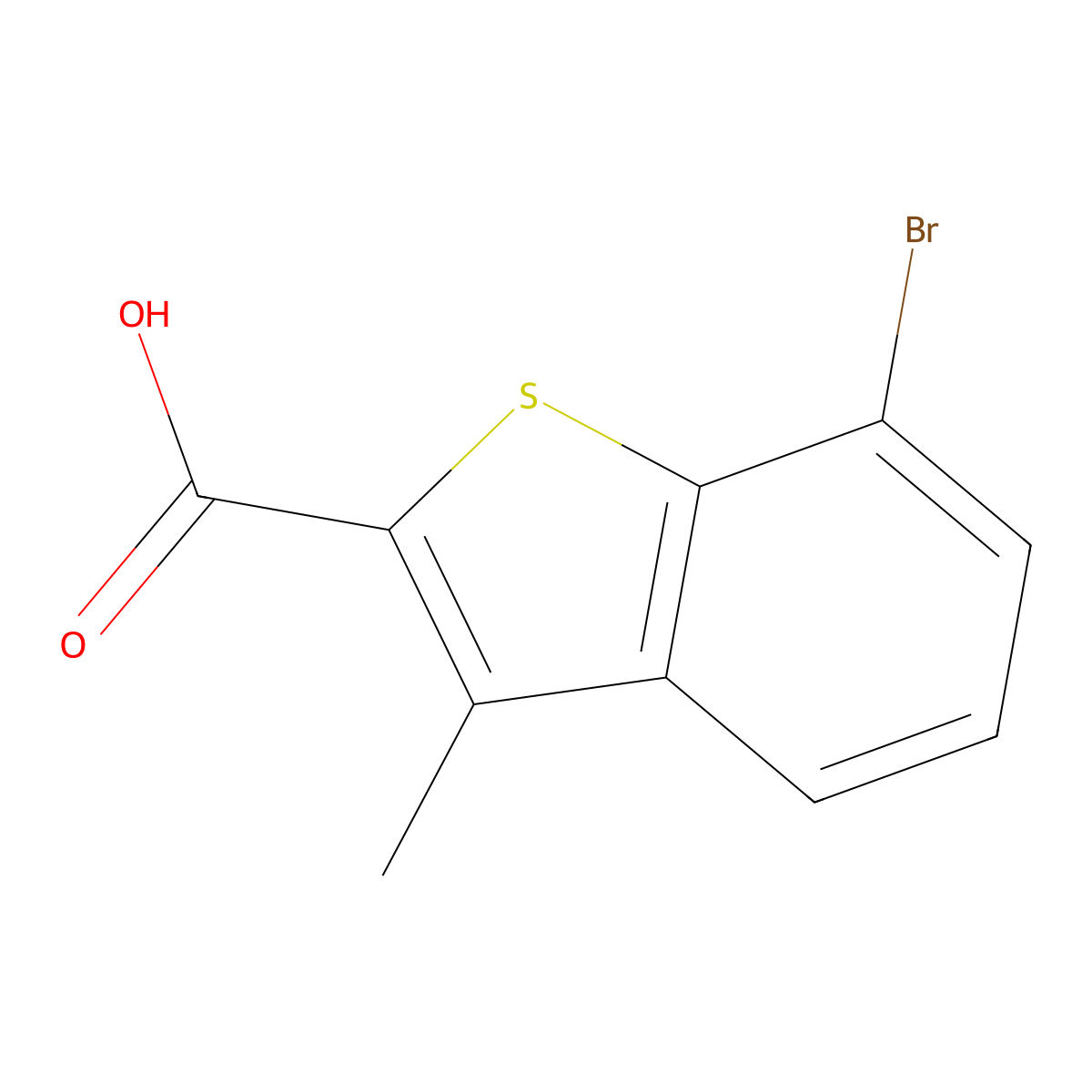 7-Bromo-3-methyl-1-benzothiophene-2-carboxylic acid molecular structure, CAS 1098354-02-9
