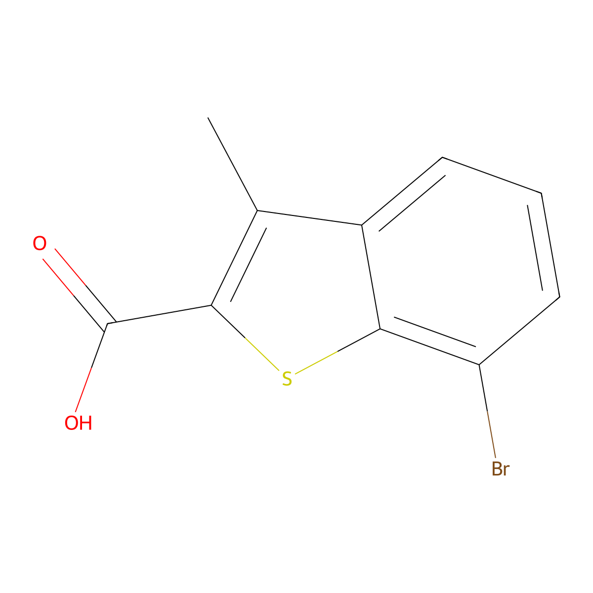 7-Bromo-3-methyl-1-benzothiophene-2-carboxylic acid molecular structure, CAS 1098354-02-9