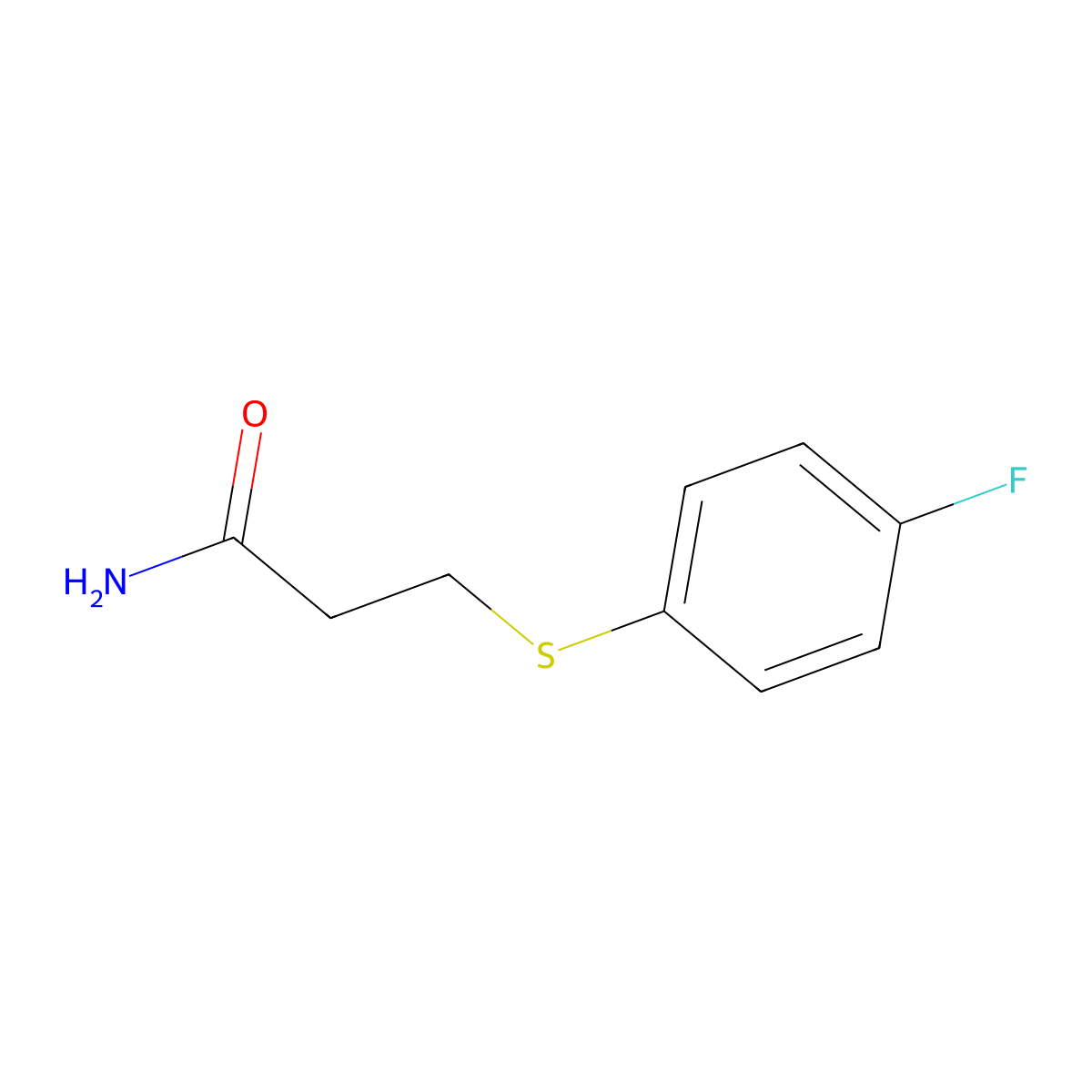 3-[(4-Fluorophenyl)sulfanyl]propanamide molecular structure, CAS 1098354-19-8