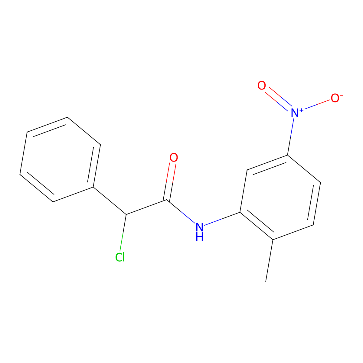 2-Chloro-N-(2-methyl-5-nitrophenyl)-2-phenylacetamide molecular structure, CAS 1098355-79-3