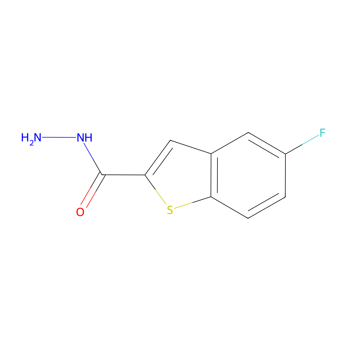 5-Fluoro-1-benzothiophene-2-carbohydrazide molecular structure, CAS 1098356-00-3