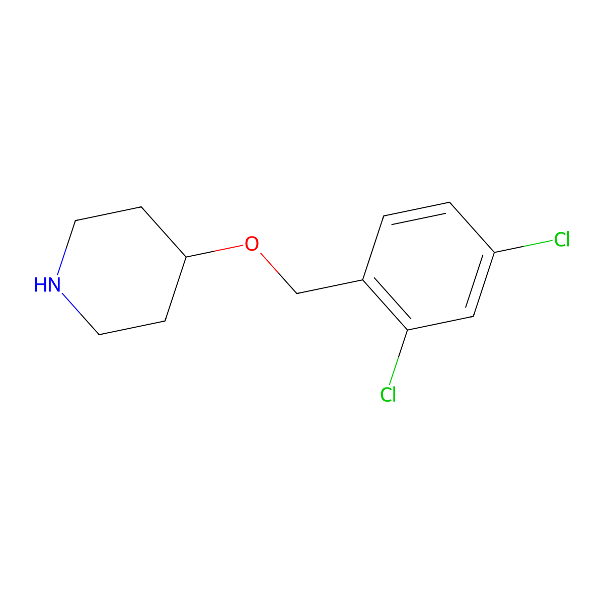 4-[(2,4-Dichlorophenyl)methoxy]piperidine molecular structure, CAS 1098356-13-8