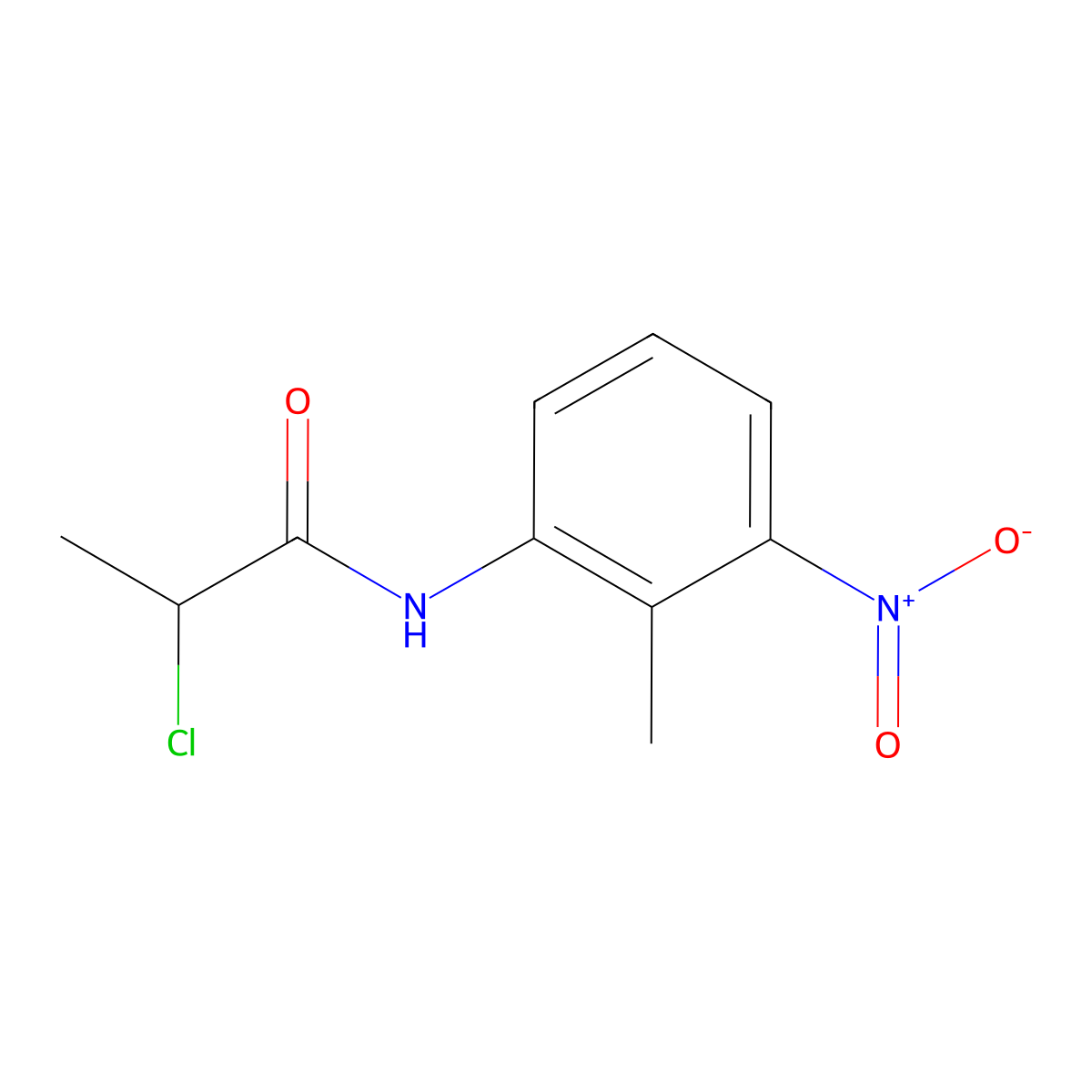 2-chloro-N-(2-methyl-3-nitrophenyl)propanamide molecular structure, CAS 1098360-59-8
