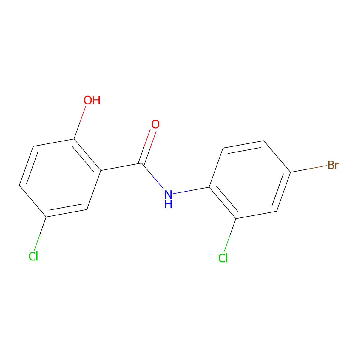 N-(4-bromo-2-chlorophenyl)-5-chloro-2-hydroxybenzamide molecular structure, CAS 1098360-68-9