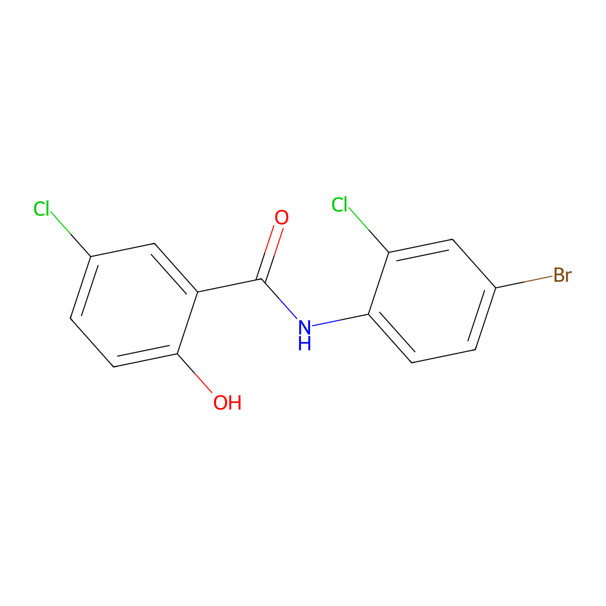 N-(4-bromo-2-chlorophenyl)-5-chloro-2-hydroxybenzamide molecular structure, CAS 1098360-68-9
