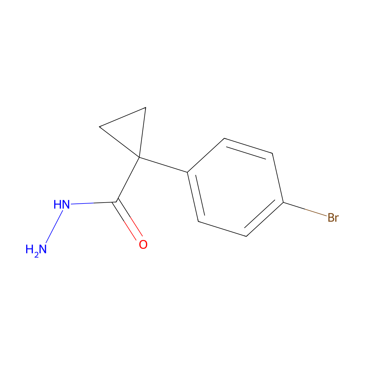 1-(4-Bromophenyl)cyclopropane-1-carbohydrazide molecular structure, CAS 1098360-87-2