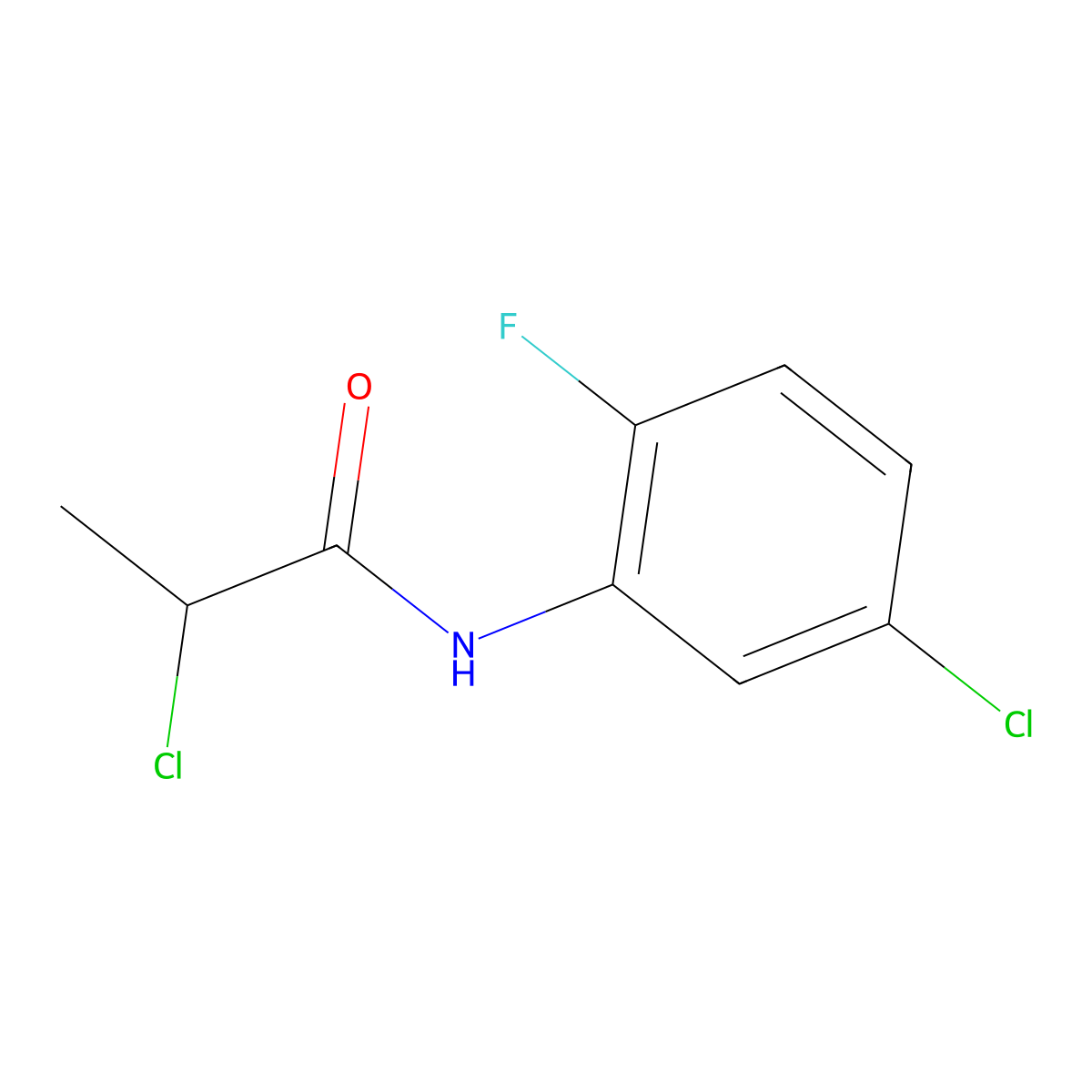 2-chloro-N-(5-chloro-2-fluorophenyl)propanamide molecular structure, CAS 1098361-04-6