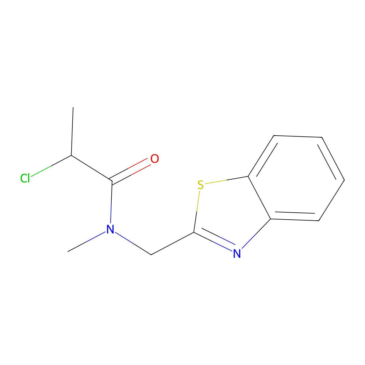 N-(1,3-benzothiazol-2-ylmethyl)-2-chloro-N-methylpropanamide molecular structure, CAS 1098361-16-0