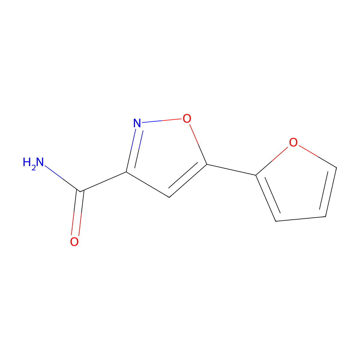 5-(Furan-2-yl)-1,2-oxazole-3-carboxamide molecular structure, CAS 1098361-48-8
