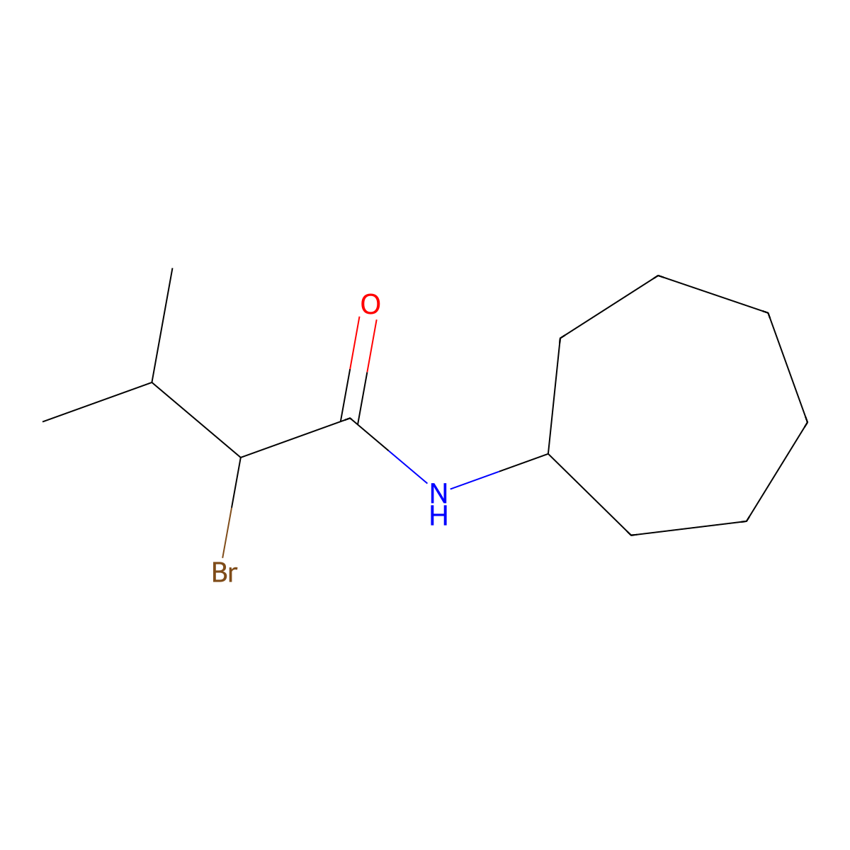 2-bromo-N-cycloheptyl-3-methylbutanamide molecular structure, CAS 1098361-68-2