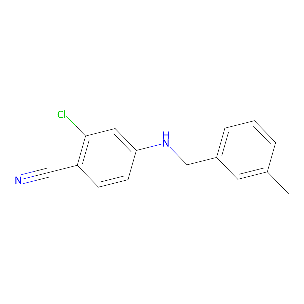 2-Chloro-4-[[(3-methylphenyl)methyl]amino]benzonitrile molecular structure, CAS 1098362-02-7
