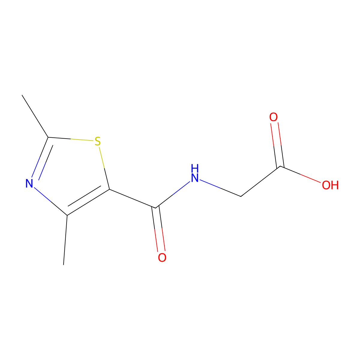 (2,4-Dimethylthiazole-5-carbonyl)glycine molecular structure, CAS 1098363-12-2