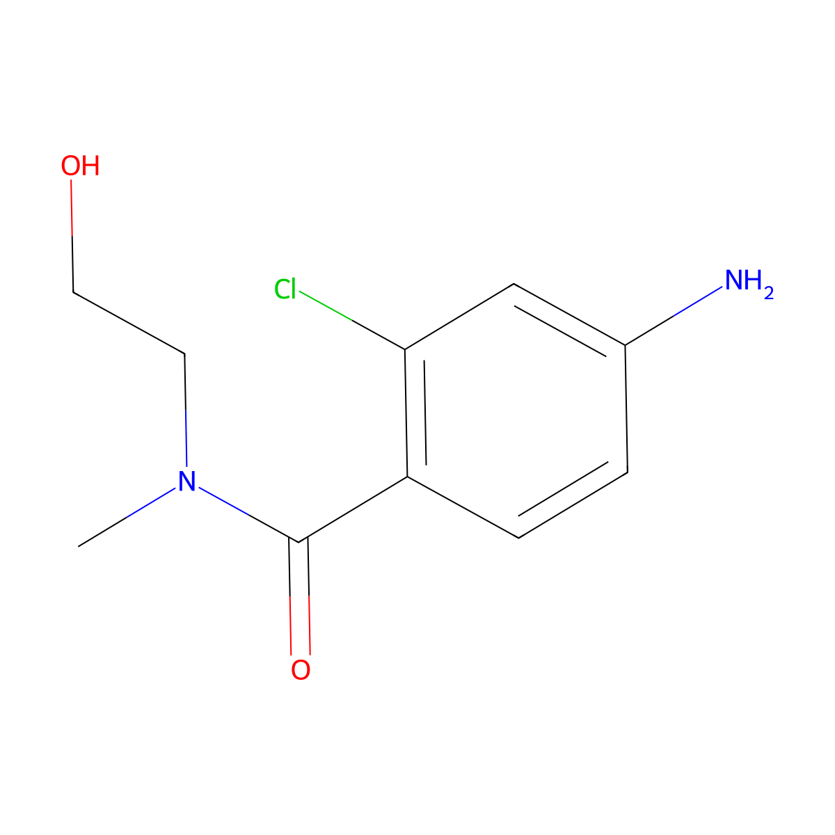 4-amino-2-chloro-N-(2-hydroxyethyl)-N-methylbenzamide molecular structure, CAS 1098363-62-2