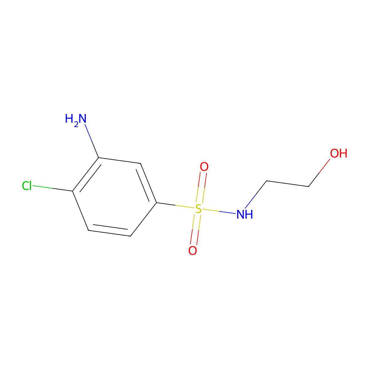 3-Amino-4-chloro-N-(2-hydroxyethyl)benzenesulfonamide molecular structure, CAS 1098363-81-5