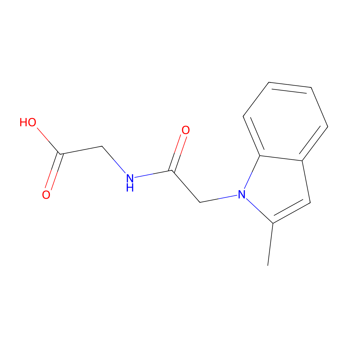 N-[(2-methyl-1H-indol-1-yl)acetyl]glycine molecular structure, CAS 1098366-30-3