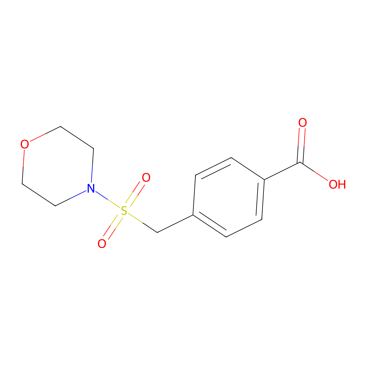 4-[(Morpholin-4-ylsulfonyl)methyl]benzoic acid molecular structure, CAS 1098366-71-2