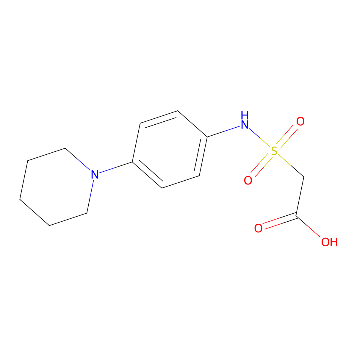 2-{[4-(Piperidin-1-yl)phenyl]sulfamoyl}acetic acid molecular structure, CAS 1098369-40-4