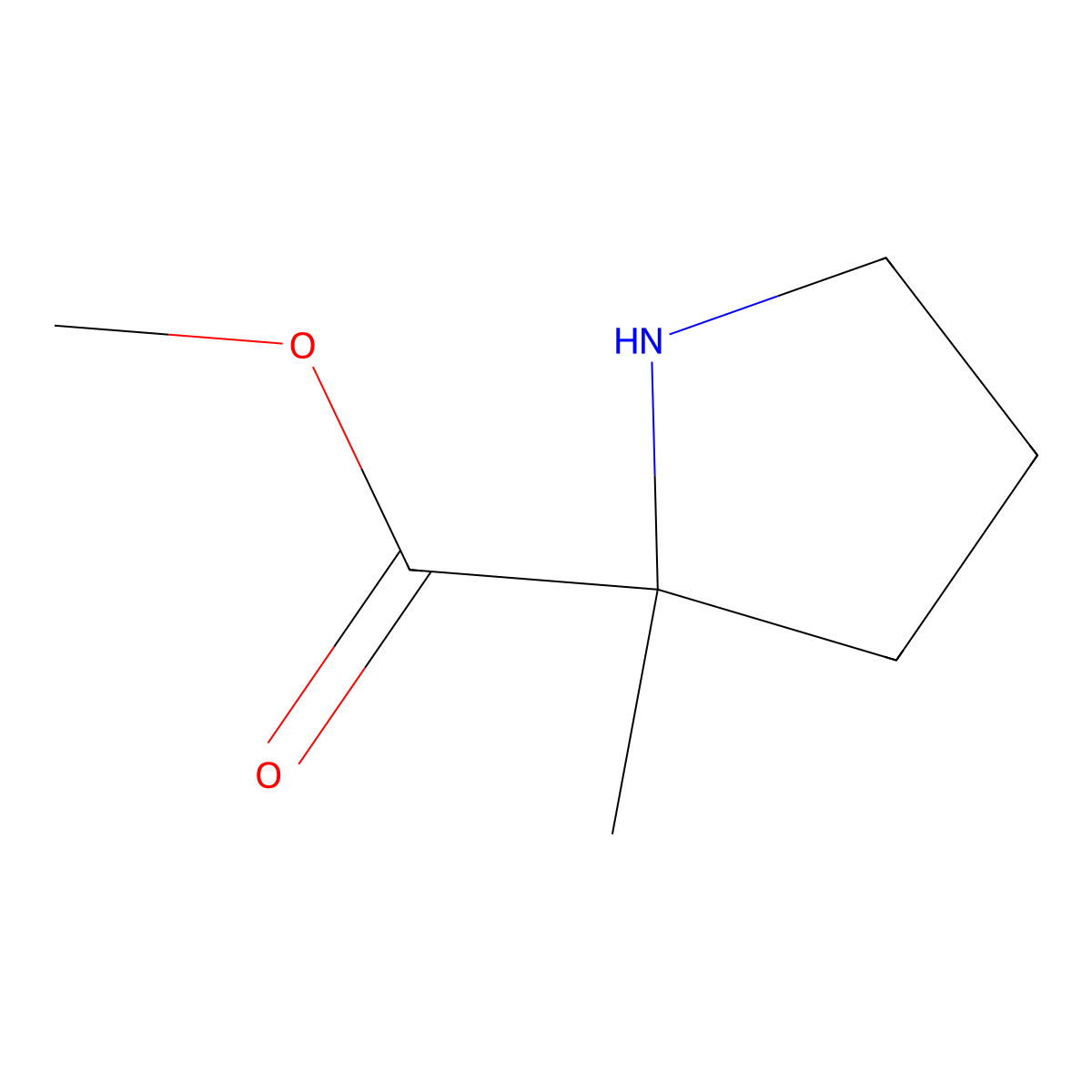 (S)-Methyl 2-methylpyrrolidine-2-carboxylate molecular structure, CAS 109837-32-3