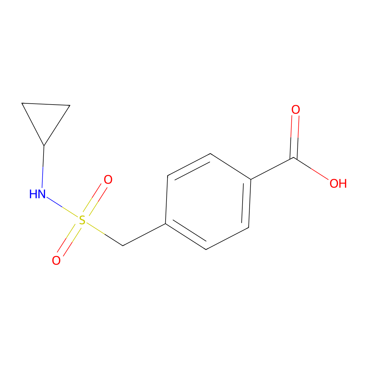 4-[(Cyclopropylsulfamoyl)methyl]benzoic acid molecular structure, CAS 1098374-00-5