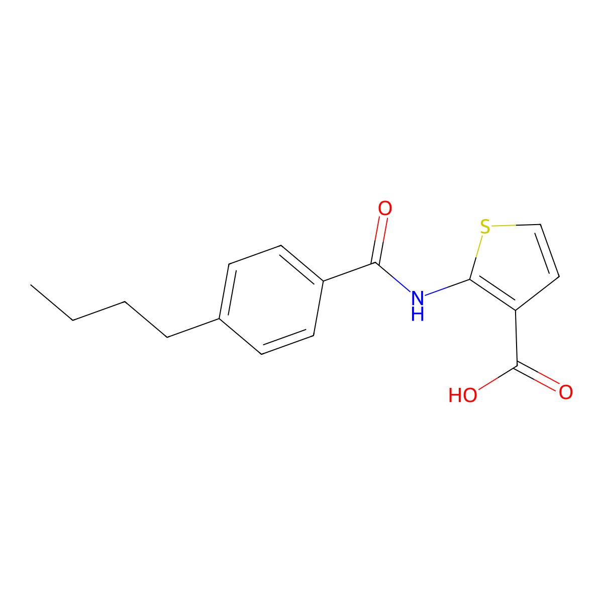2-(4-Butylbenzamido)thiophene-3-carboxylic acid molecular structure, CAS 1098375-06-4