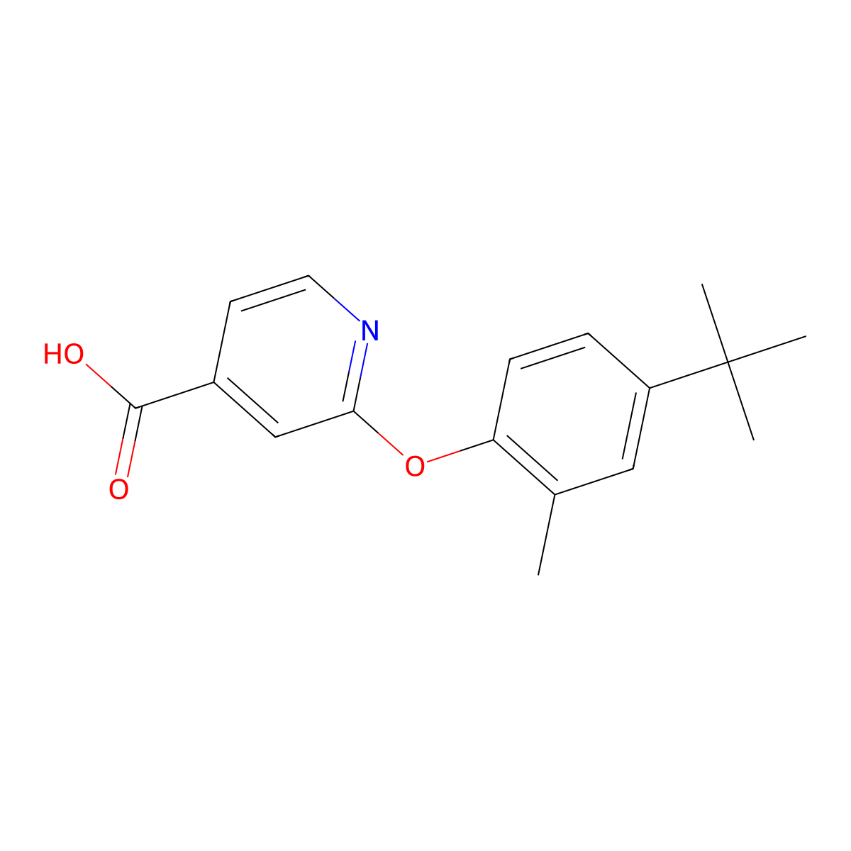 2-(4-Tert-butyl-2-methylphenoxy)isonicotinic acid molecular structure, CAS 1098377-38-8