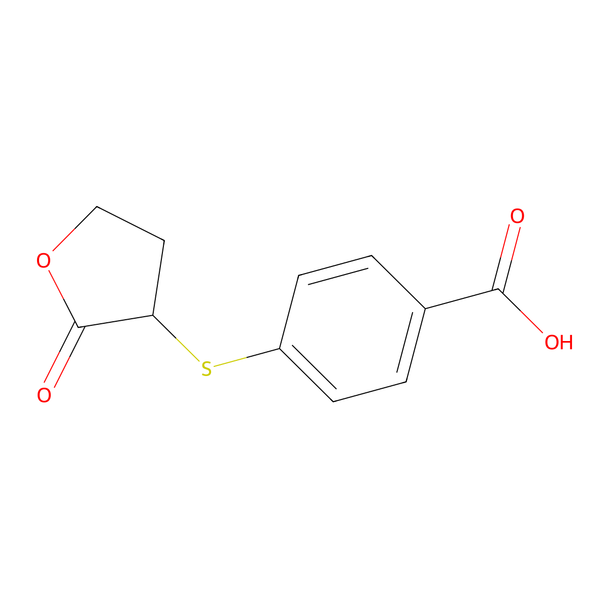 4-[(2-Oxooxolan-3-yl)sulfanyl]benzoic acid molecular structure, CAS 1098379-73-7