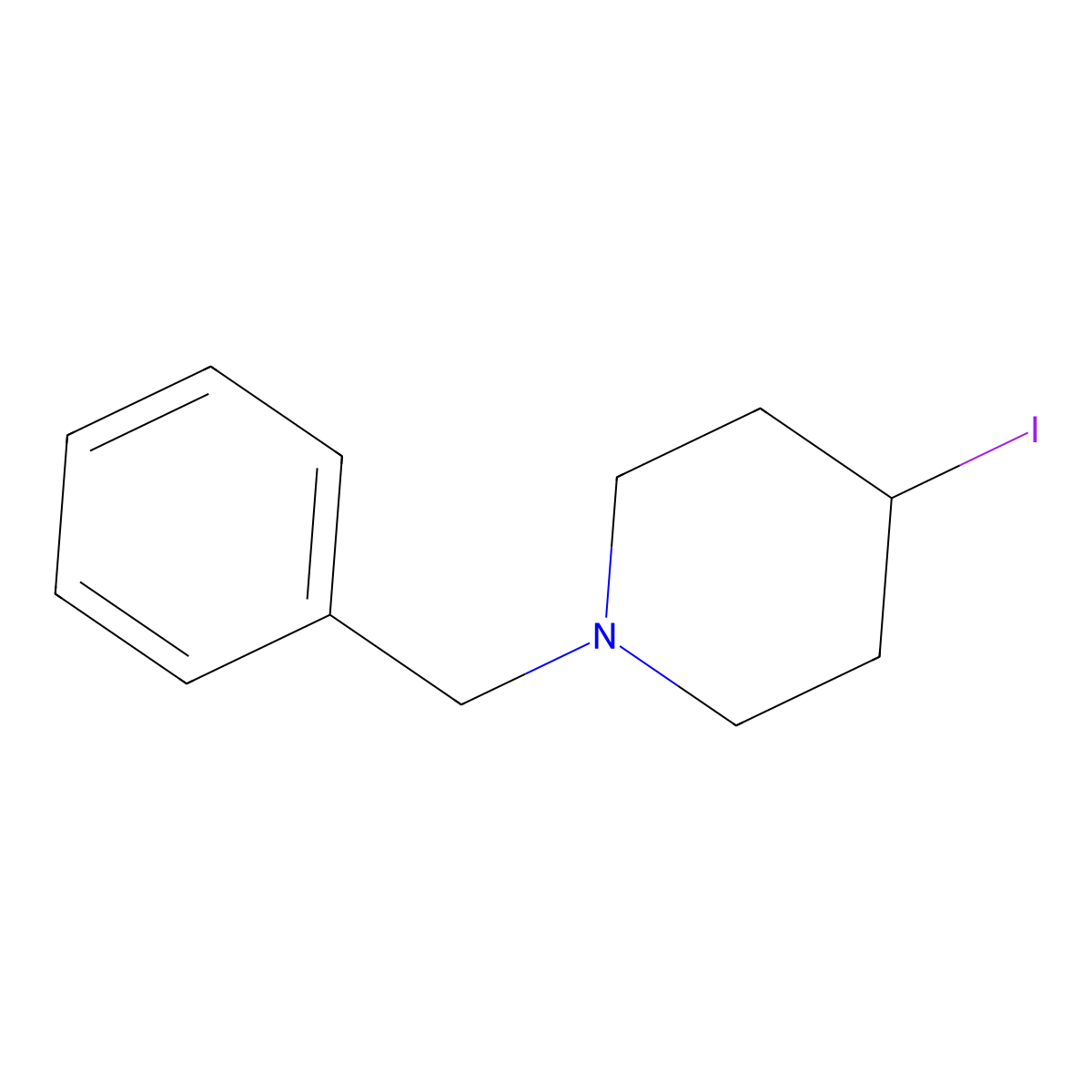 4-Iodo-1-(phenylmethyl)piperidine molecular structure, CAS 109838-88-2