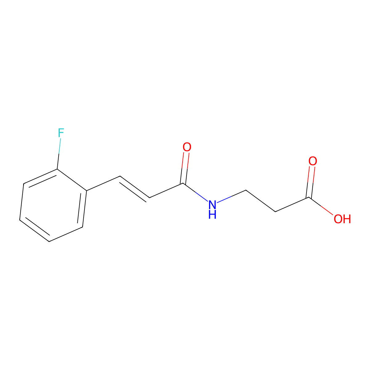 3-{[(2E)-3-(2-Fluorophenyl)prop-2-enoyl]-amino}propanoic acid molecular structure, CAS 1098380-51-8