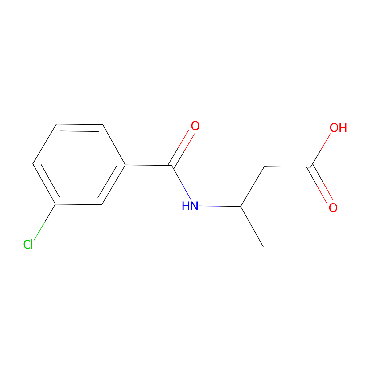 3-[(3-Chlorophenyl)formamido]butanoic acid molecular structure, CAS 1098381-19-1