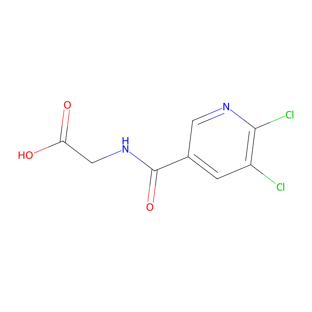 2-[(5,6-Dichloropyridin-3-yl)formamido]acetic acid molecular structure, CAS 1098384-79-2