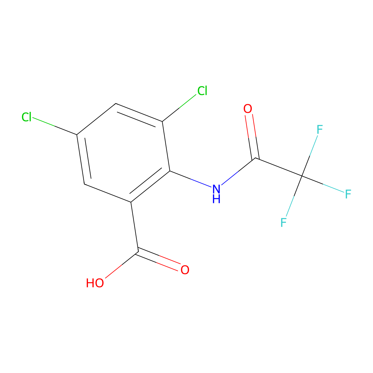 3,5-Dichloro-2-(trifluoroacetamido)benzoic acid molecular structure, CAS 1098386-98-1